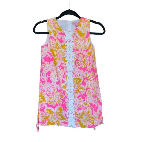 Lilly Pulitzer Girls Multicolor Floral Print Sleeveless Shift Dress Size 10 - Picture 6 of 10